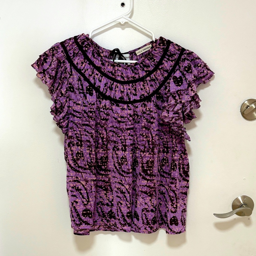 Ulla Johnson Lilac Ruffled Blouse